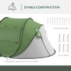 Outsunny Pop Up Tent, Instant Camping Tent with Porch and Carry Bag, 3000mm Waterproof, for 2-3 People, Green, (Poles Included)