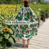 Green Flower Portable Changing Cloak Cover-Ups Instant Shelter Beach Pool Fashion Photo-shoots Camping Dressing Cover Cloth