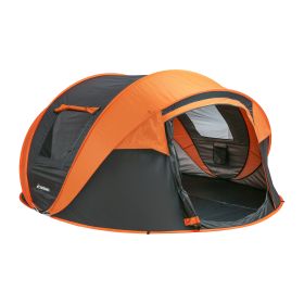 5-8 Person Black + Orange Pop-Up Camping Boat Tent (Color: as Pic)